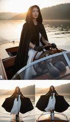 Dura/Chamois Cape: Royal Elegance for Every Occasion | كاب برباط ( اسود  -  احمر