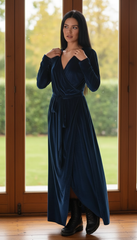 Turkish Velvet Wrap Dress  – Perfect for Any Occasion | راب قطيفه