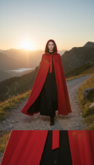 Dura/Chamois Cape: Royal Elegance for Every Occasion | كاب برباط ( اسود  -  احمر