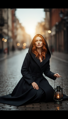 Heavy Wool Hooded Coat with Belt – Available in Black & Beige| لونج