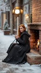 Heavy Wool Hooded Coat with Belt – Available in Black & Beige| لونج