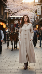 Premium Japanese Kaftan - Linen & Handcrafted Buttons |يابانى