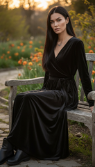 Turkish Velvet Wrap Dress  – Perfect for Any Occasion | راب قطيفه