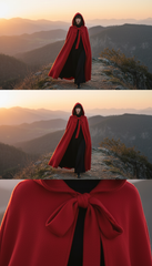 Dura/Chamois Cape: Royal Elegance for Every Occasion | كاب برباط ( اسود  -  احمر