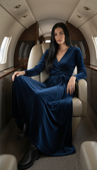 Turkish Velvet Wrap Dress  – Perfect for Any Occasion | راب قطيفه