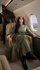 Maxi Dress with Front Zipper & Adjustable Inner Belt  |مشحم سوسته