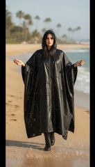 🖤 Waterproof Oiled Oversize Jacket with Large Hood – Black Only| لامع