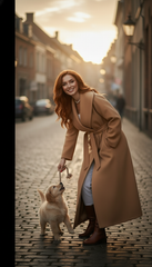 Heavy Wool Hooded Coat with Belt – Available in Black & Beige| لونج