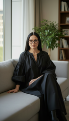 Black Oversized Dress with Balloon Sleeves | بالون