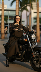 Black Oversized Dress with Balloon Sleeves | بالون