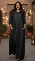 Long Waterproof Kaftan with Zipper – تفته