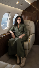 Practical Linen Kaftan in Army Green & White: for Every Occasion| فتحتين  ( زيتى  او ابيض