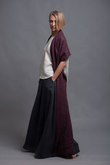 Scarf ...Plum Linen Shawl with Adjustable Styling Strap | شال بنفسج