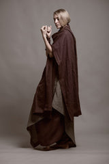 Scarf ...Plum Linen Shawl with Adjustable Styling Strap | شال بنفسج