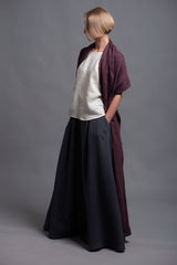 Scarf ...Plum Linen Shawl with Adjustable Styling Strap | شال بنفسج
