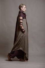 Scarf ...Plum Linen Shawl with Adjustable Styling Strap | شال بنفسج