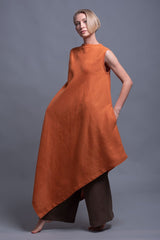 Versatile Linen Outfits – Sleeveless Dress with Side Pockets & Mix-and-Match Pieces_ سمبوكسه