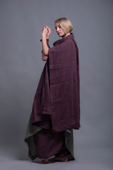 Scarf ...Plum Linen Shawl with Adjustable Styling Strap | شال بنفسج
