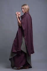 Scarf ...Plum Linen Shawl with Adjustable Styling Strap | شال بنفسج
