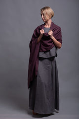 Scarf ...Plum Linen Shawl with Adjustable Styling Strap | شال بنفسج