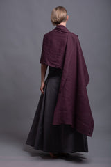 Scarf ...Plum Linen Shawl with Adjustable Styling Strap | شال بنفسج