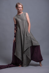 Versatile Linen Outfits – Sleeveless Dress with Side Pockets & Mix-and-Match Pieces_ سمبوكسه