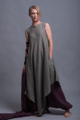 Versatile Linen Outfits – Sleeveless Dress with Side Pockets & Mix-and-Match Pieces_ سمبوكسه
