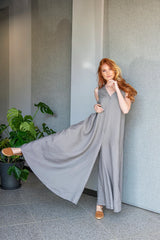 Jumpsuit Oversized: Hidden Front Zipper & Multiple Colors