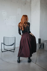 Long Linen Skirt in Eggplant Purple – Elegant for Every Season / جيب بنفسج