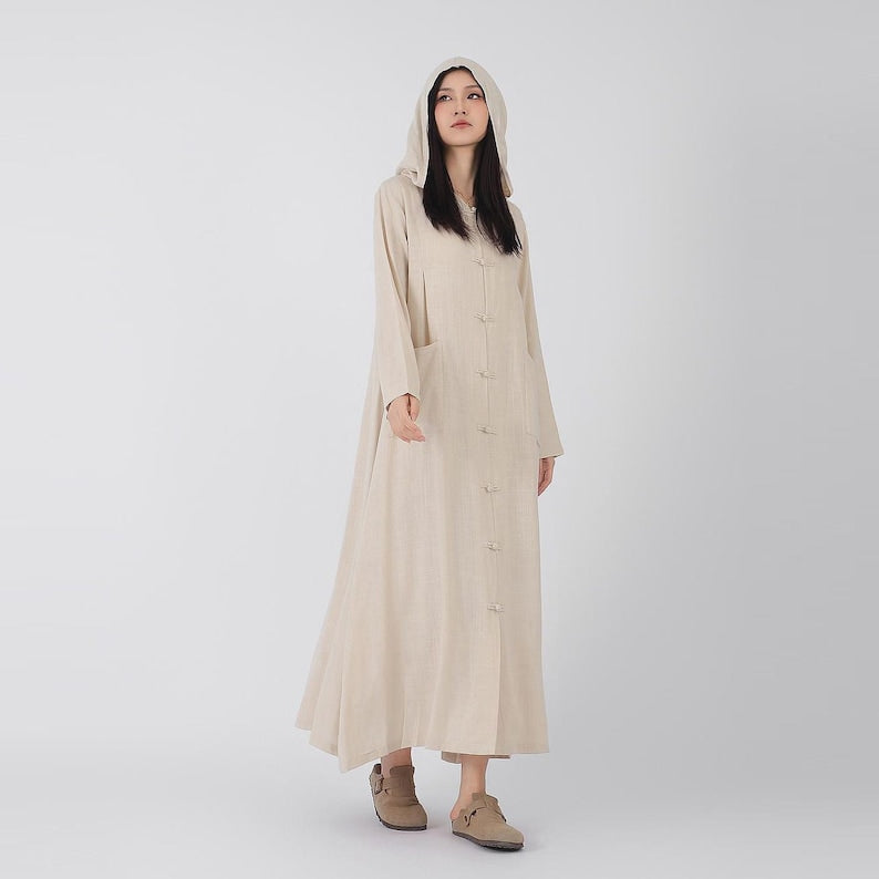 Japanese Kaftan – Anti-Wrinkle Linen, Handmade Buttons, Multiple Colors