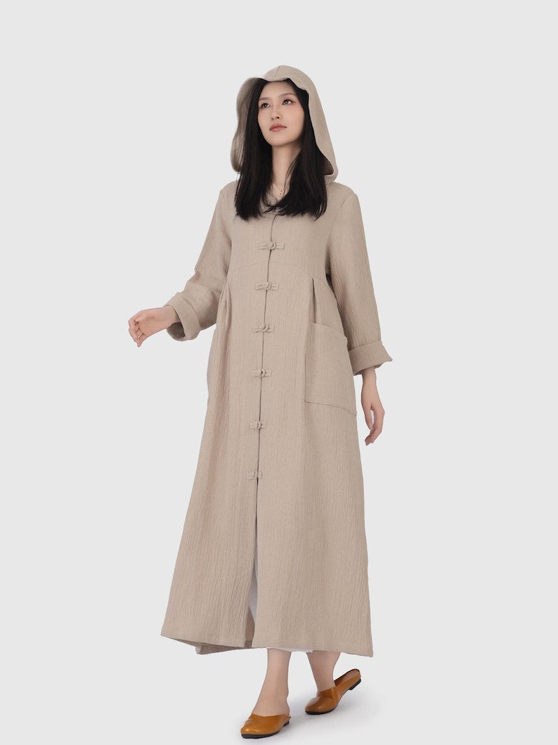 Japanese Kaftan – Anti-Wrinkle Linen, Handmade Buttons, Multiple Colors