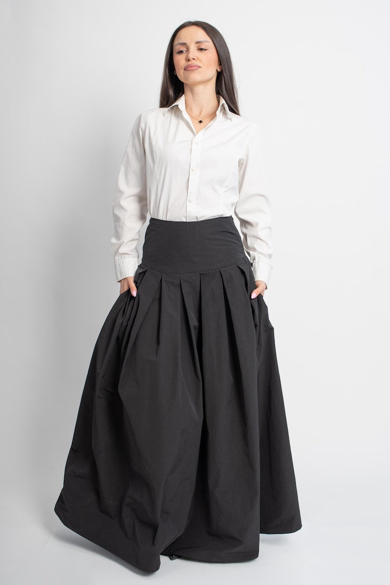 Long Skirt with Side Pockets – All Seasons Wear_ باسكت ساده