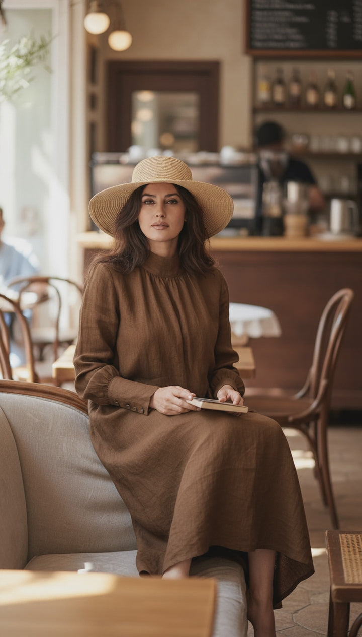 Linen Dress – Wrinkle-Resistant Design with Hidden Pockets | هاى كول