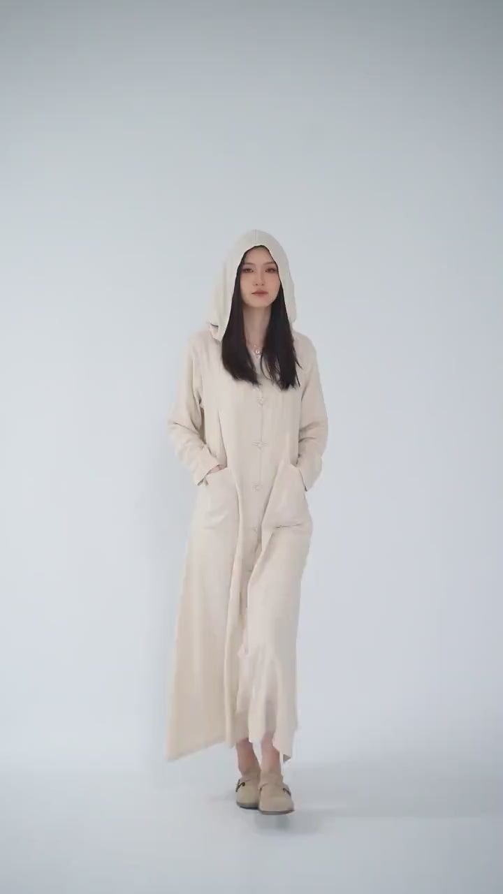 Japanese Kaftan – Anti-Wrinkle Linen, Handmade Buttons, Multiple Colors