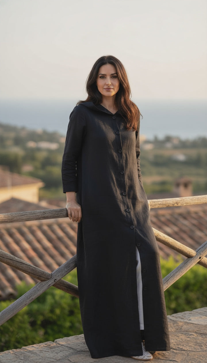 Italian Linen Kaftan – Versatile & Stylish for Every Occasion| مفتوح زراير