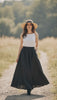 Linen Cloche Skirt with Hidden Pockets |كلوش