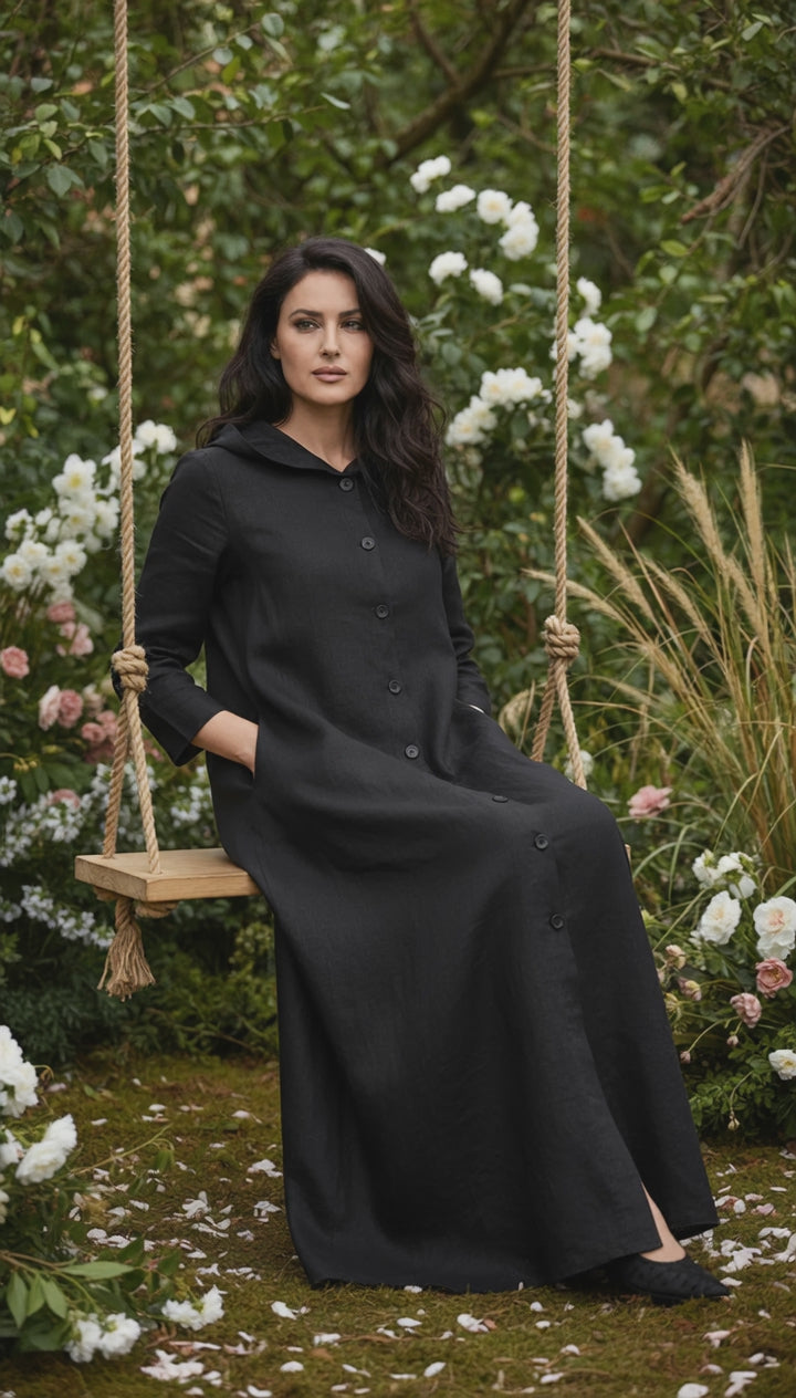 Italian Linen Kaftan – Versatile & Stylish for Every Occasion| مفتوح زراير