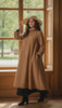 Camel Wool Dress with Oversized Scarf – Warmth & Timeless Style| سبوت